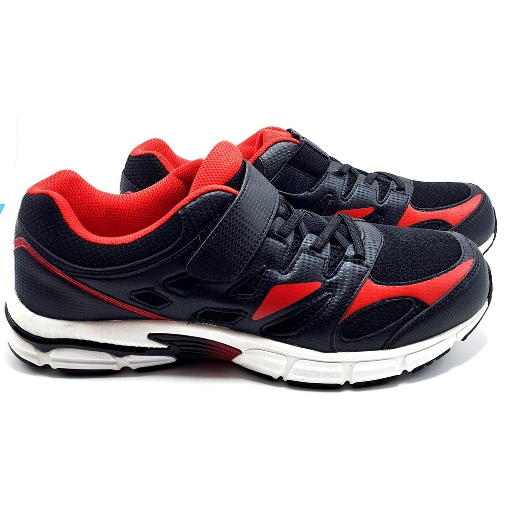 KingSize Athletic Sneakers NEW Mens Wide 11.5 EW Black Red Hook Loop‎